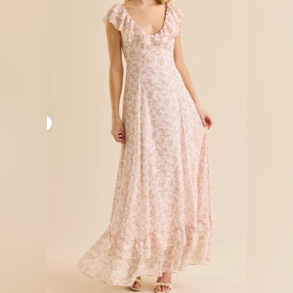 Altar'd State Pink Floral Maxi Dress